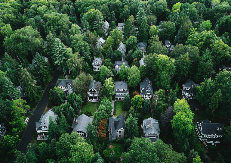 Aerial suburb